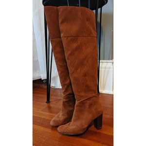 Camel over the knee boots
